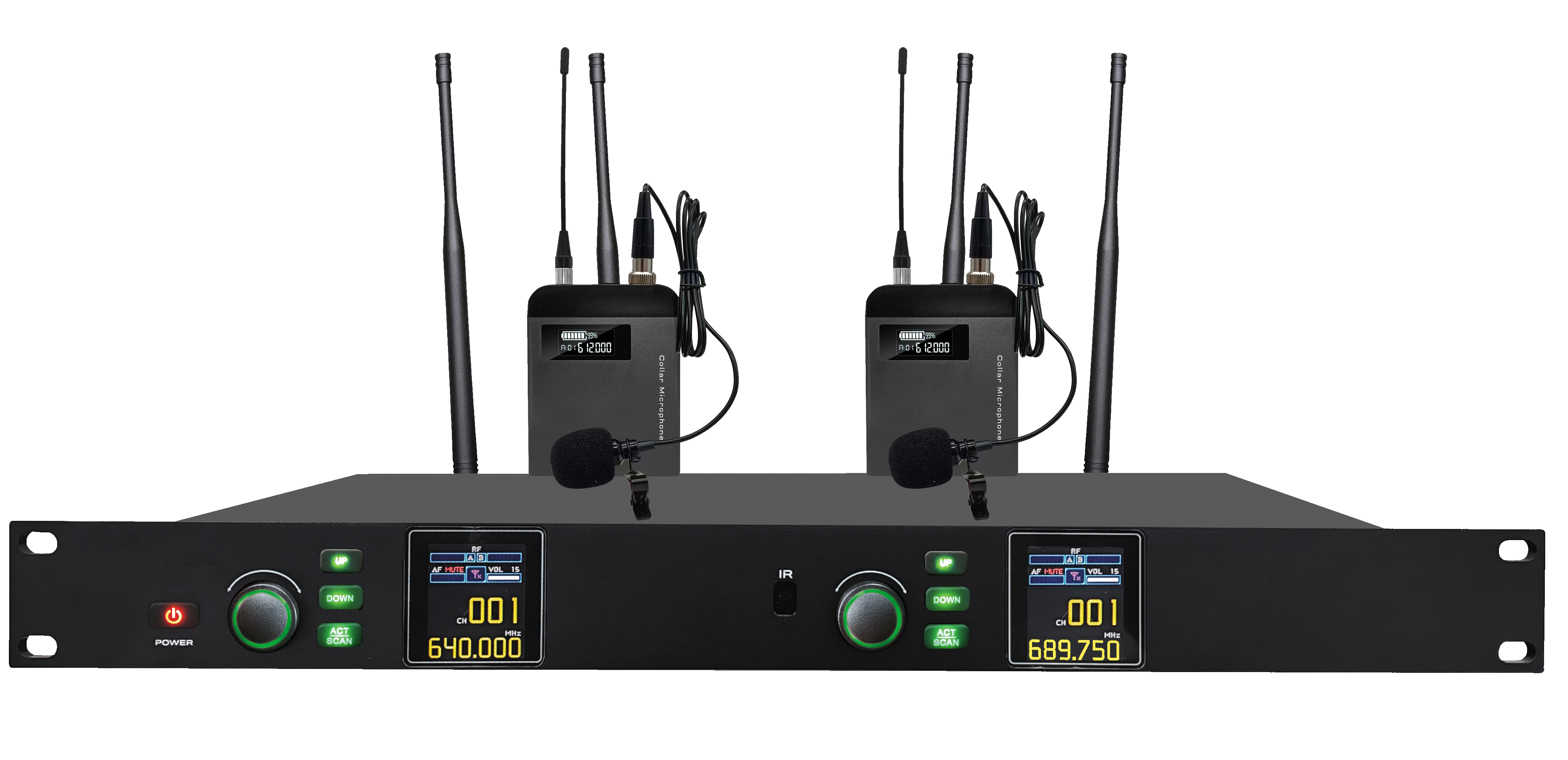 一拖二真分集无线领夹话筒