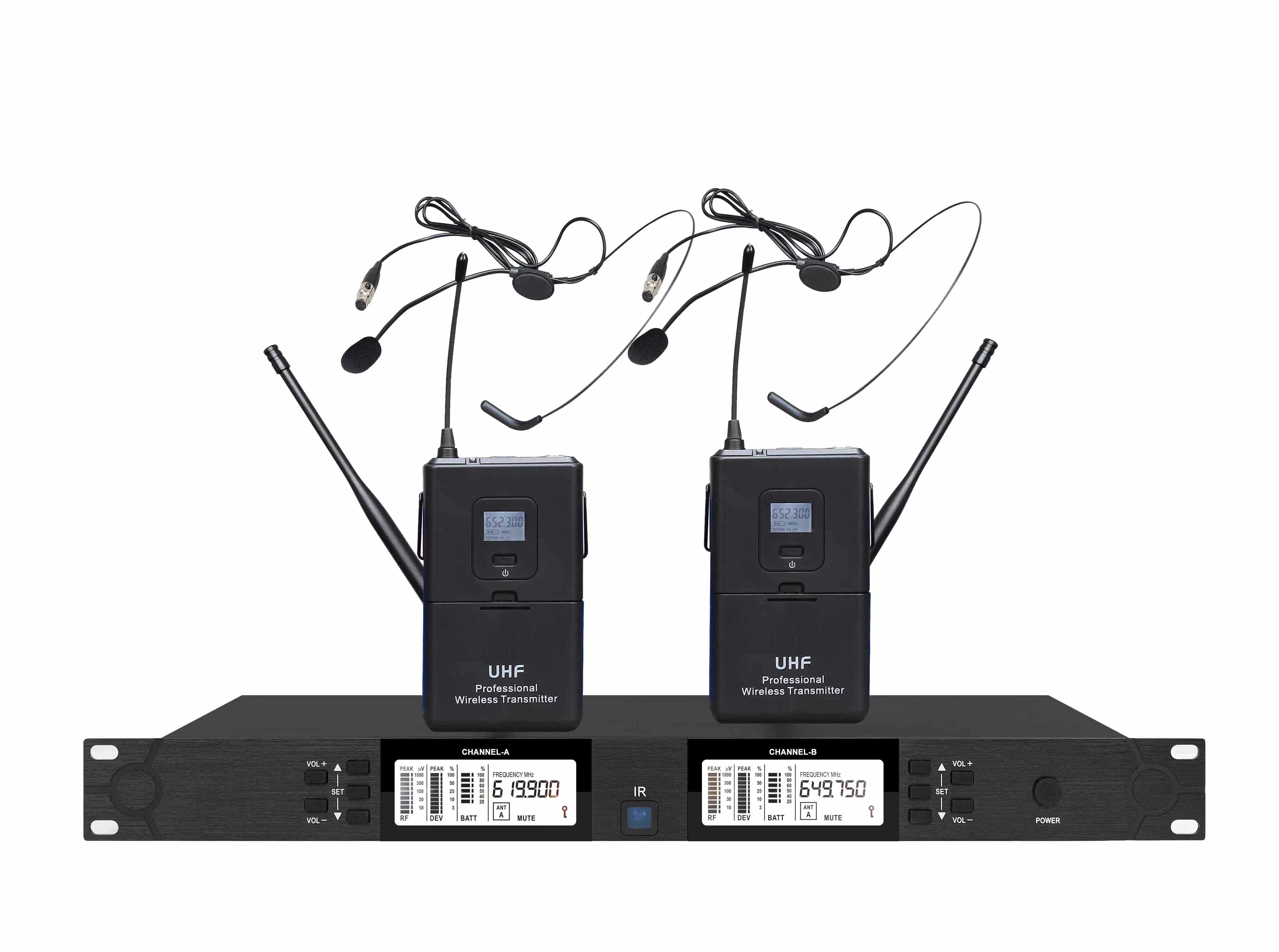 U段红外对频一拖二无线肤色头戴