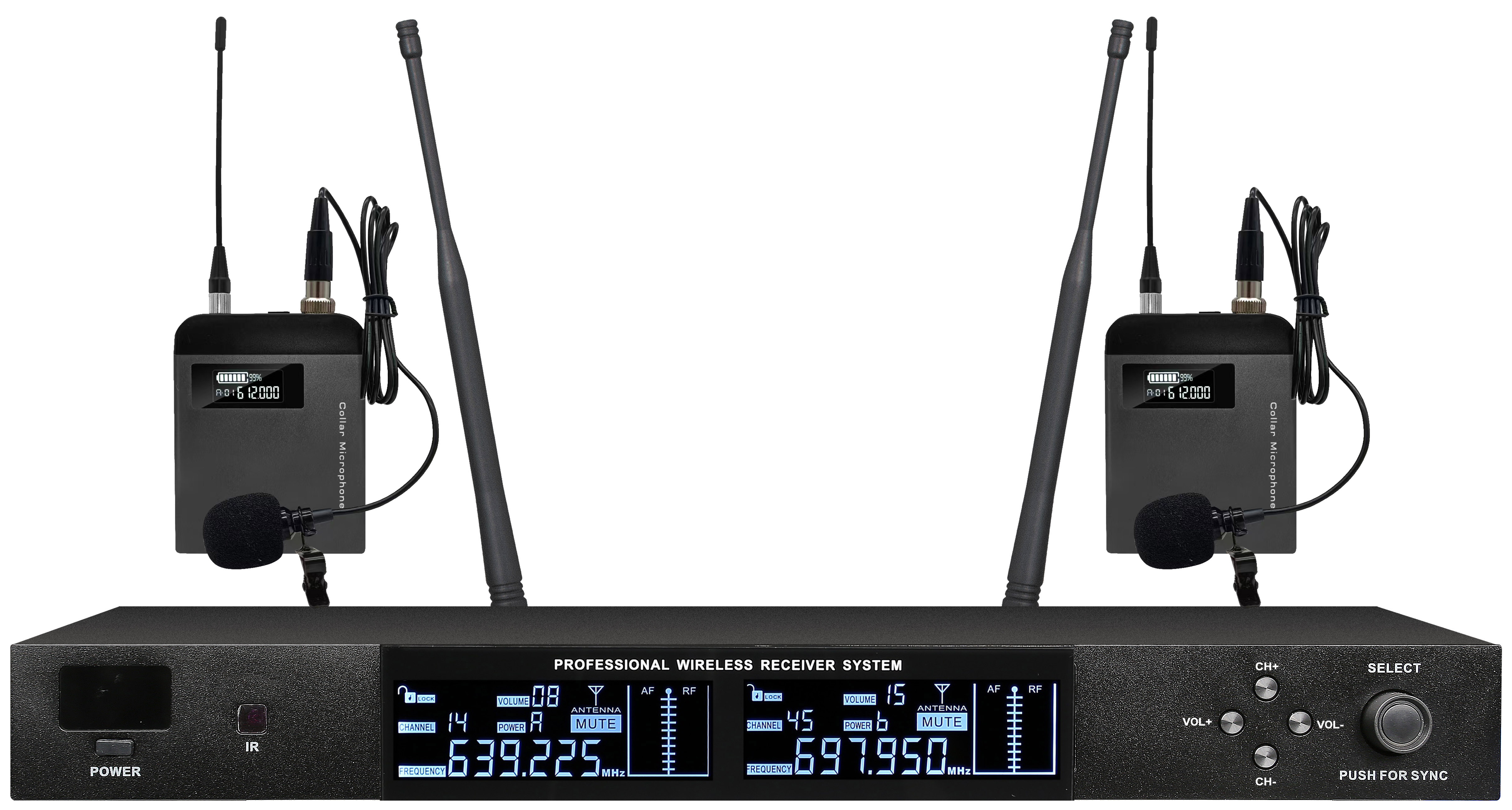 一拖二无线领夹话筒(普通）